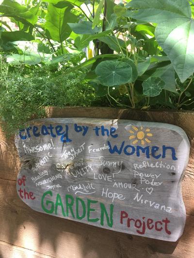 Women's Garden Project - Turners Falls Garden bed sign